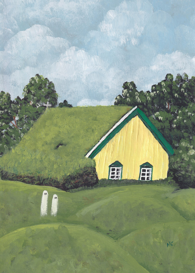 5x7 Print: Ghost Icelandic Turf House