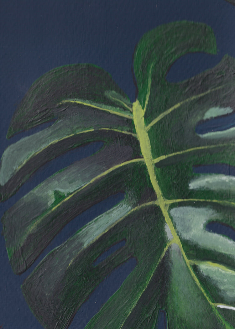 5x7 Print: Monstera Blue