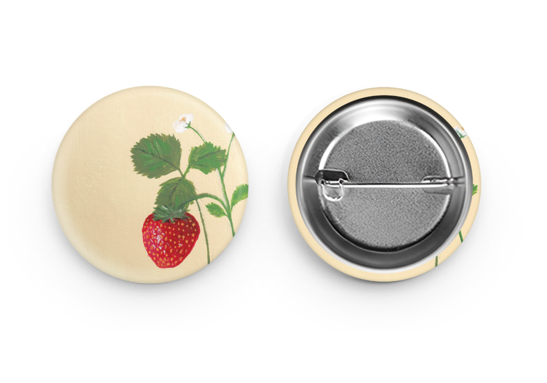 Button: Strawberry